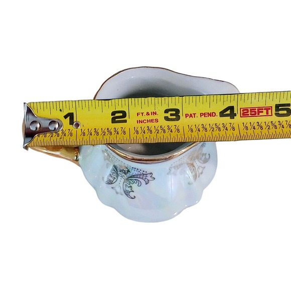 GNA Fine Porcelain CREAMER 24k Hand Painted Victorian Romantic Iridescent Vintag - Picture 11 of 13